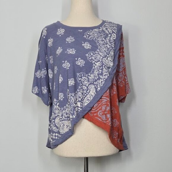 FREE PEOPLE  WTF dusk to dawn tee top Sz XS - Picture 2 of 8